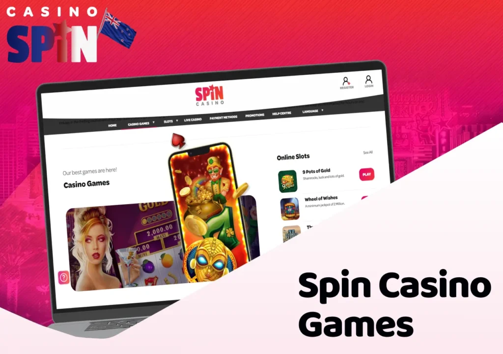 The games section features popular slots, live games and table classics.